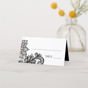 De Placement Carte Place Mariage en dentelle Vintage noire