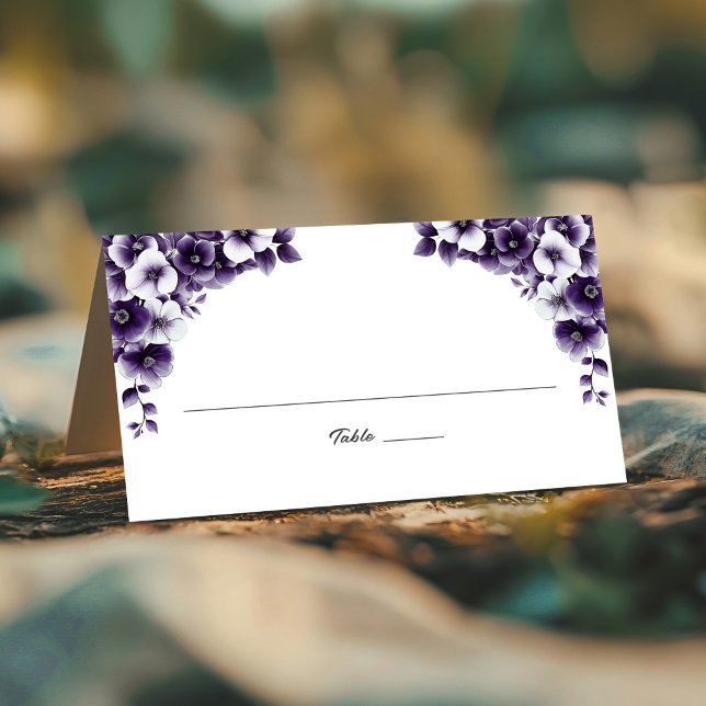 De Placement Carte Place Mariage Floral Violet (Créateur téléchargé)