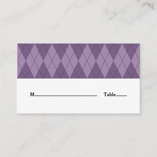 De Placement Carte Place Mariage Jacquard violet (Devant)
