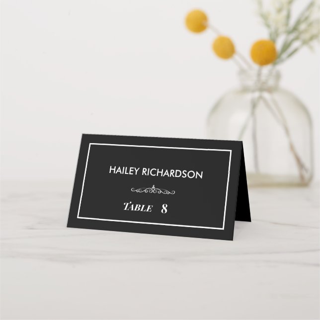 De Placement Carte Place Mariage noir & blanc intemporelle (Devant)