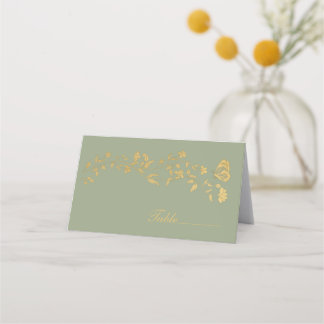 De Placement Carte Place Mariage vintage Style Sage Vert