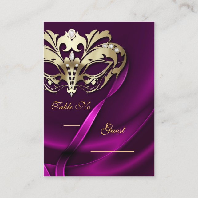 De Placement Carte Place Mascarade Or Pink (Devant)