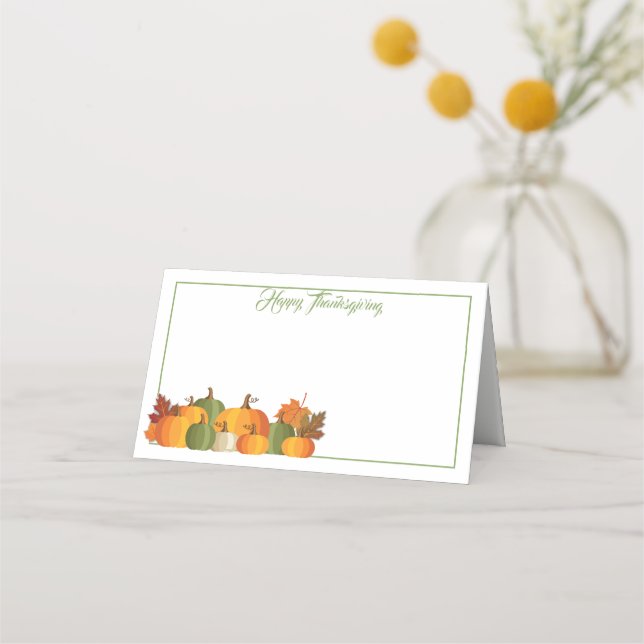 De Placement Carte Place Nom Thanksgiving (Devant)