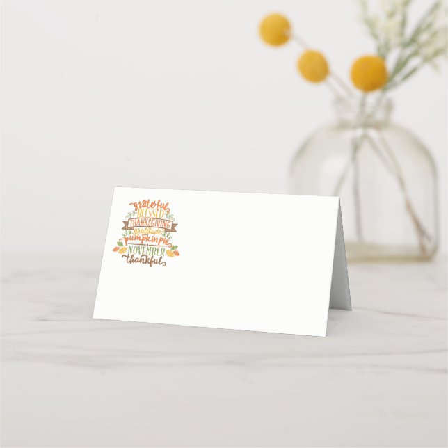 De Placement Carte Place Nom Thanksgiving (Devant)