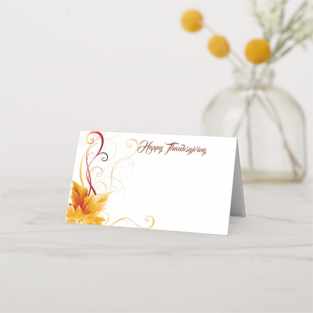 De Placement Carte Place Nom Thanksgiving (Devant)