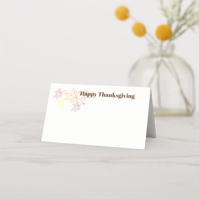 De Placement Carte Place Nom Thanksgiving (Devant)