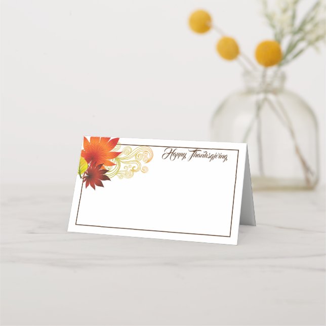 De Placement Carte Place Nom Thanksgiving (Devant)