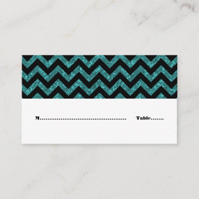 De Placement Carte Place Parties scintillant Chevron turquoise (Devant)