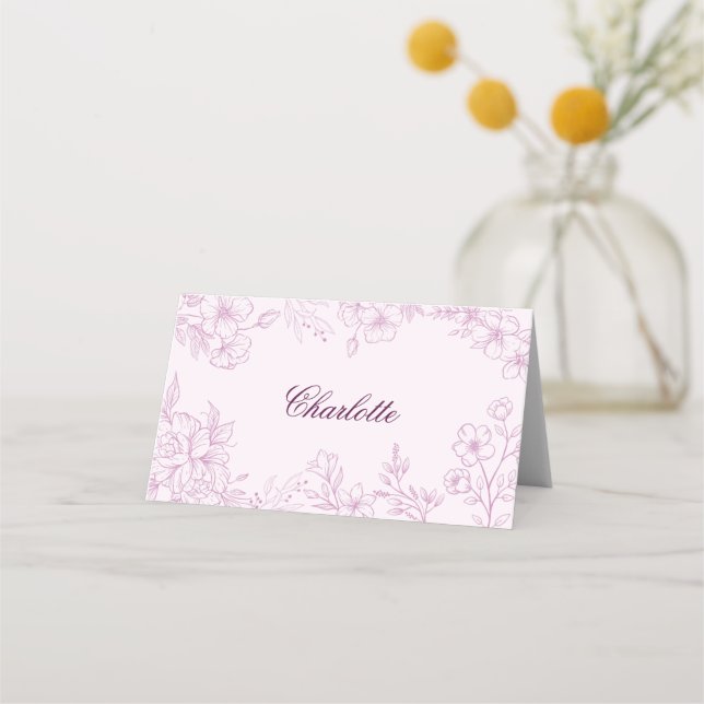 De Placement Carte Place Pink Toile pliée (Devant)