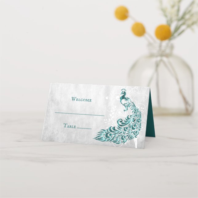 De Placement Carte Place Réception Vine Peacock turquoise (Devant)