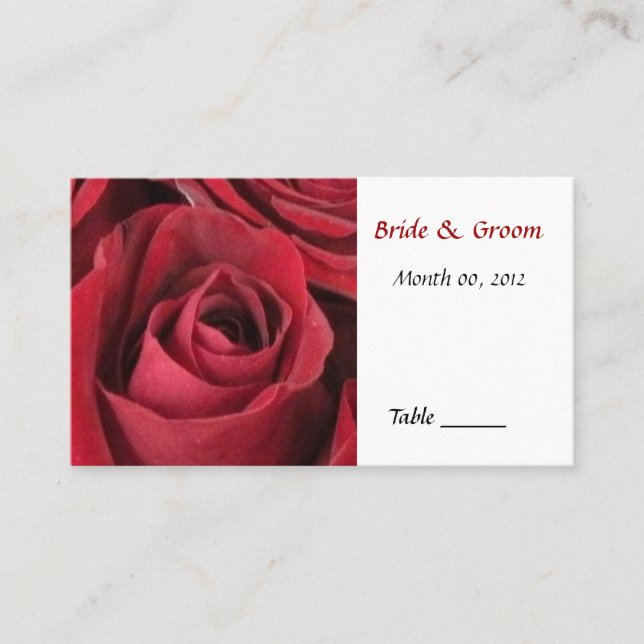 De Placement Carte Place Rose Rouge (Devant)