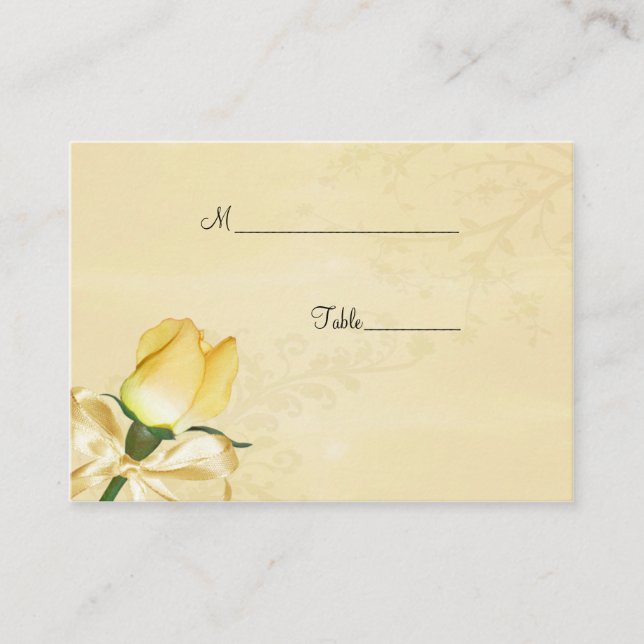 De Placement Carte Place RoseTable Jaune (Devant)
