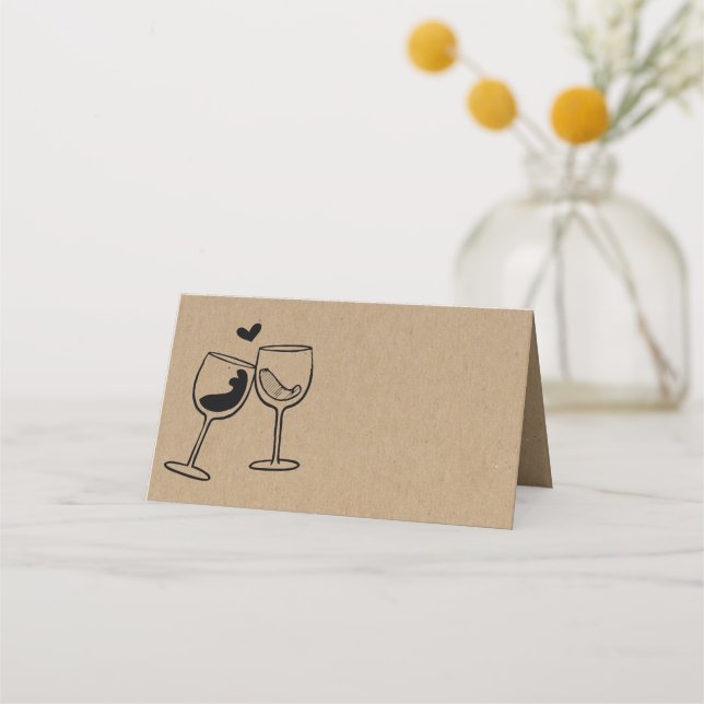 De Placement Carte Place Style Tente Paillée Vin Toast (Devant)
