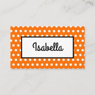 De Placement Carte Place Thanksgiving Orange and White Polka Do
