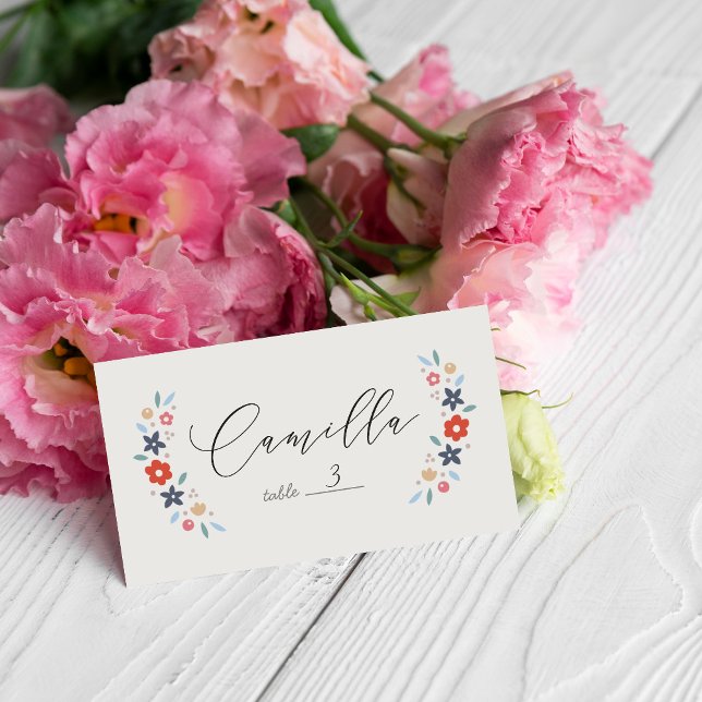 De Placement Carte pliée pour Baby Shower Fleurs Douces Rouges (Créateur téléchargé)