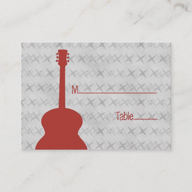 De Placement Carte Red Guitar Grunge Place (Devant)