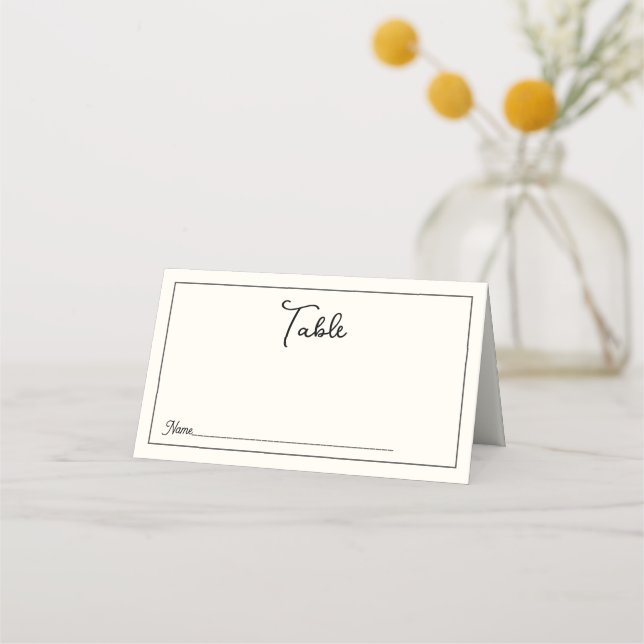 De Placement Carte Retro Black White Mariage Place (Devant)