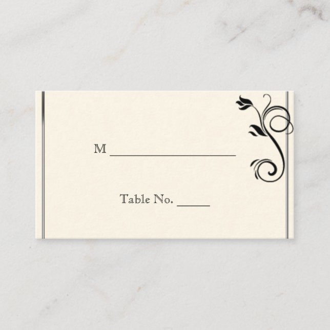 De Placement Carte Rose Black Crème Mariage  (Devant)