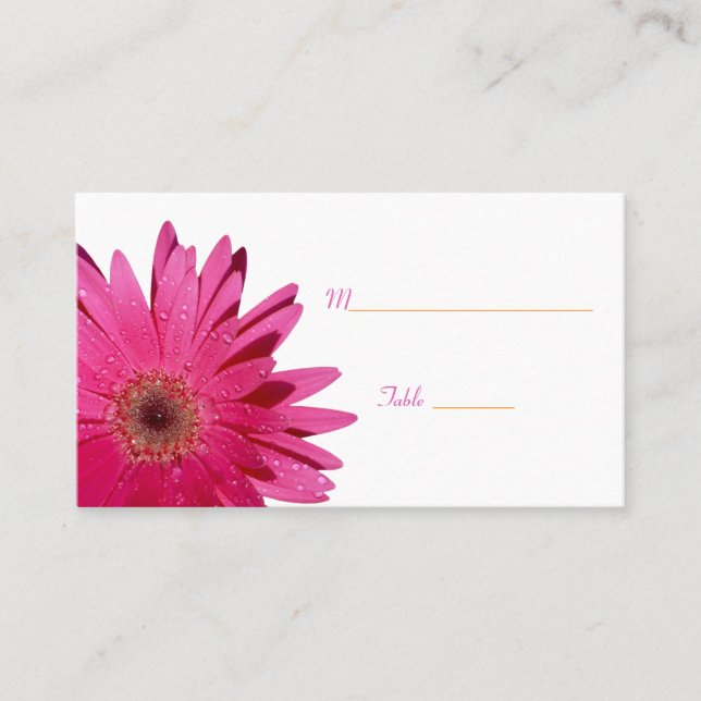 De Placement Carte Rose Gerbera Daisy White Place (Devant)