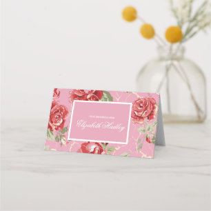 De Placement Carte rouge rose et blanc classique à imprimer