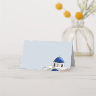 De Placement Carte simple Santorin Blue dôme place - Bleu clair