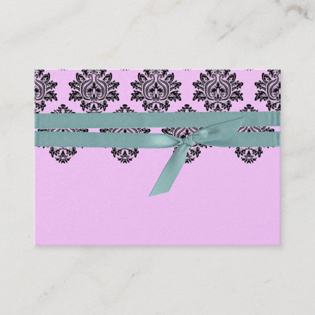 De Placement Carte table Damask rose et turquoise (Devant)