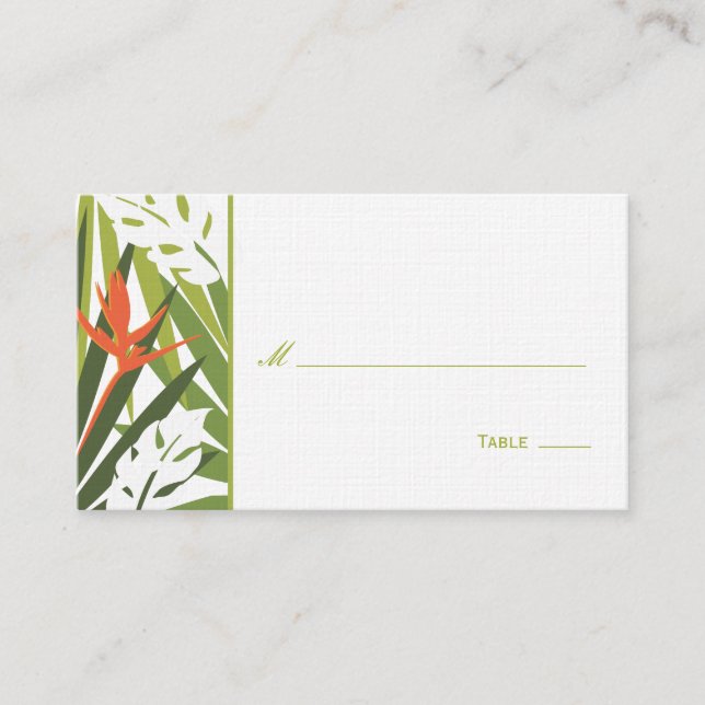 De Placement Carte Tropical Floral Place - Vert et Orange (Devant)