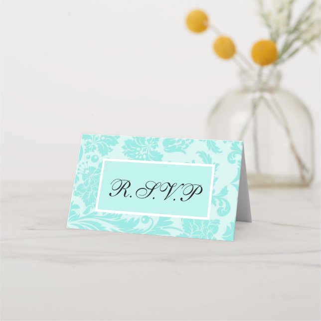 De Placement Carte turquoise damask r.s.v.p (Devant)