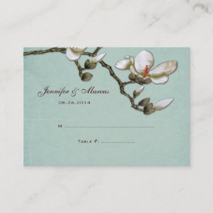 De Placement Carte turquoise et blanche Magnolia Floral Seat