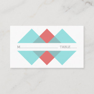 De Placement Carte turquoise rouge géométrique trio place
