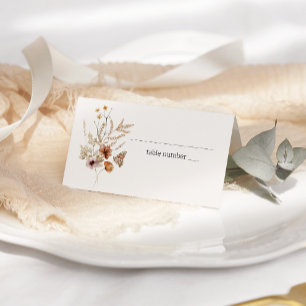 De Placement Carte vintage Botanique Mariage floral minuscule