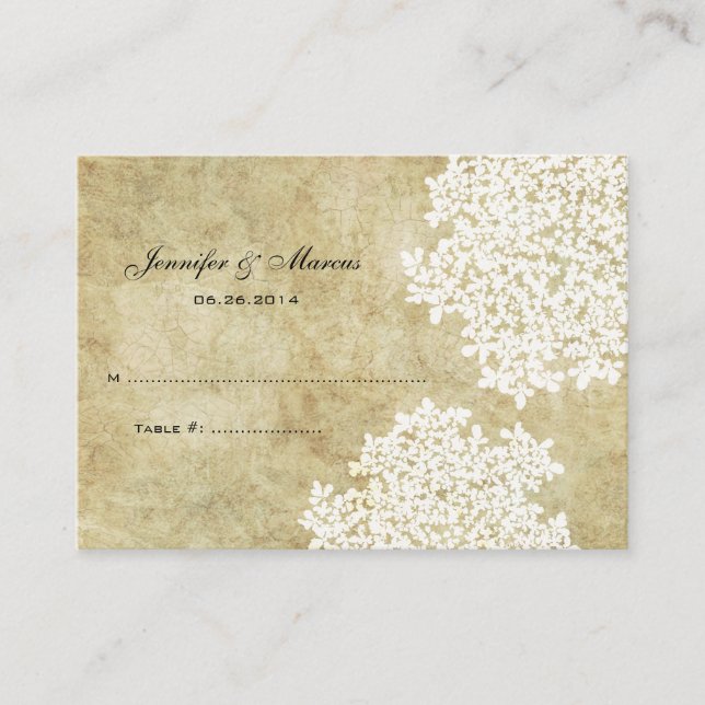 De Placement Carte Vintage Floral Blanc (Devant)