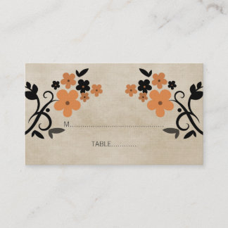 De Placement Carte Vintage Floral Orange
