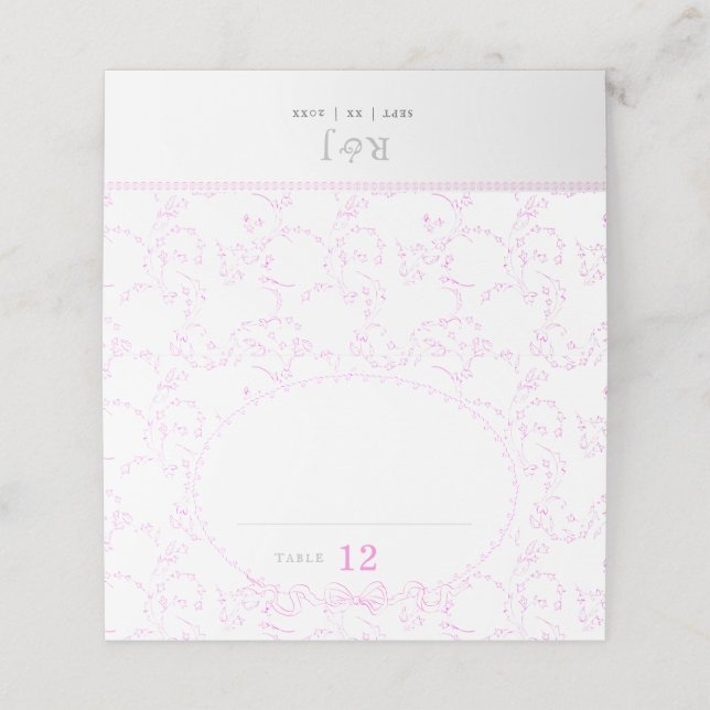 De Placement Carte Vintage Romantique Rose Floral (Extérieur déplié)