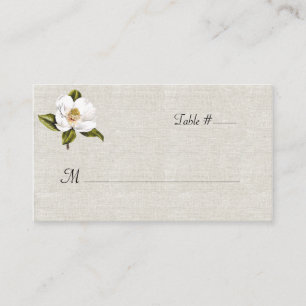 De Placement Chic blanc Magnolia Mariage carte d'escorte