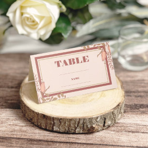 De Placement Chic Boho Blush Beige Plié Mariage Carte Place