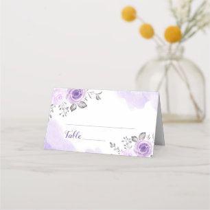 De Placement Chic Pastel Fleurs violettes Mariage Carte Place