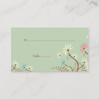 De Placement Chic turquoise doux + crème mariage à fleurs carte