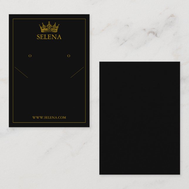 De Placement Collier Gold Crown et carte d'affichage d'oreille (Devant / Derrière)