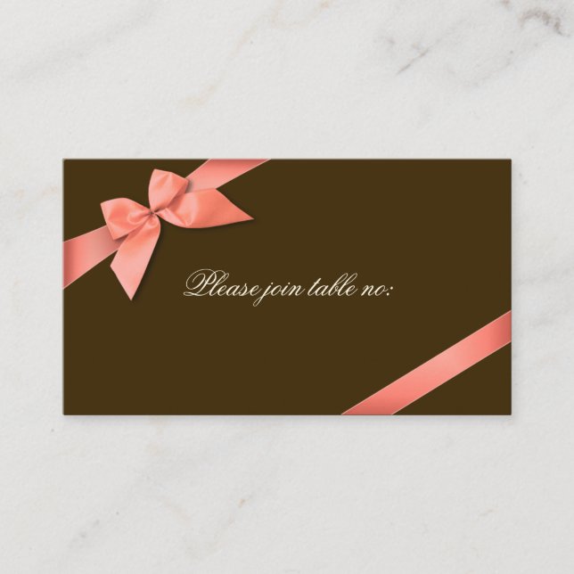 De Placement Coral Rouge Ruban Invité Table Carte Place (Devant)