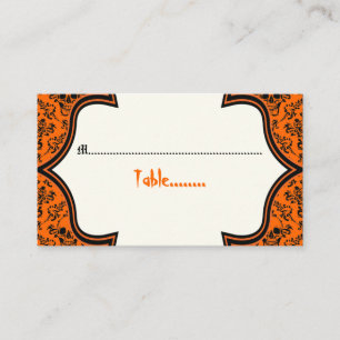 De Placement Crânes damask orange noir Halloween carte place