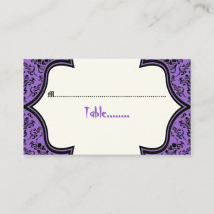 De Placement Crânes damassé violet noir Halloween carte place
