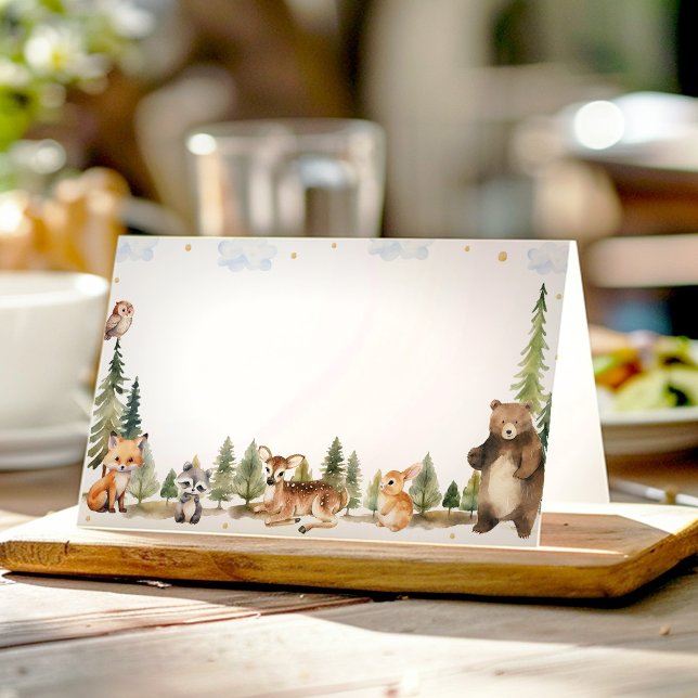 De Placement Cute Woodland Animaux nourriture Tente Place Carte (Créateur téléchargé)