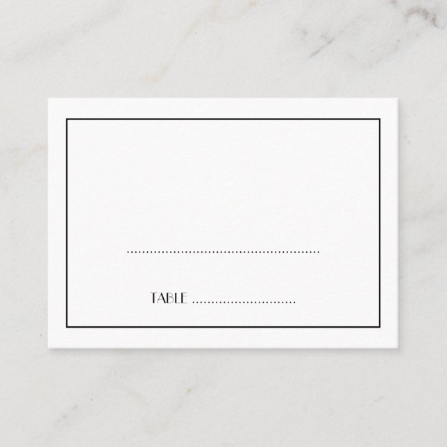 De Placement Décor élégant mariage noir carte place (Devant)