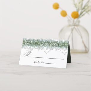 De Placement Dentelle blanche et bébé Respiration Mariage Carte