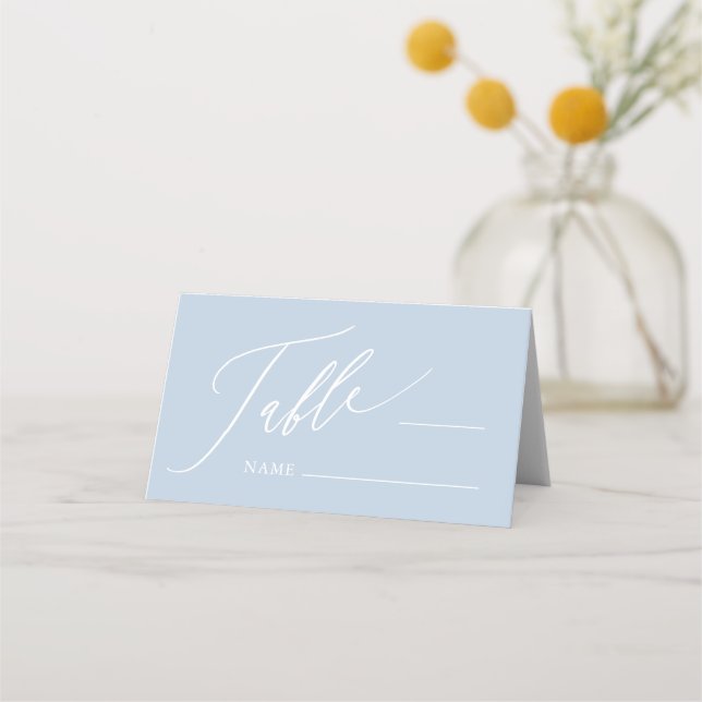 De Placement Dusty Blue Cross Boy Baptism Plié Carte Place (Devant)