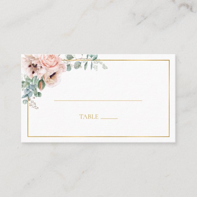 De Placement Élégant flou | Carte Mariage plat (Devant)