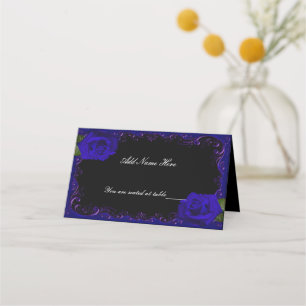 De Placement Elégant Goth Blue Roses table carte place