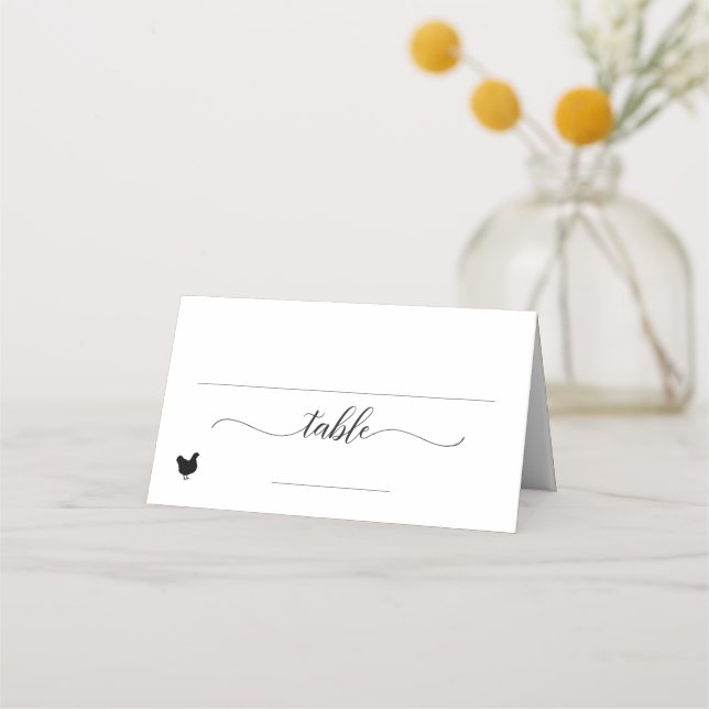 De Placement Élégant Poultry Repas Option Mariage Carte Place (Devant)
