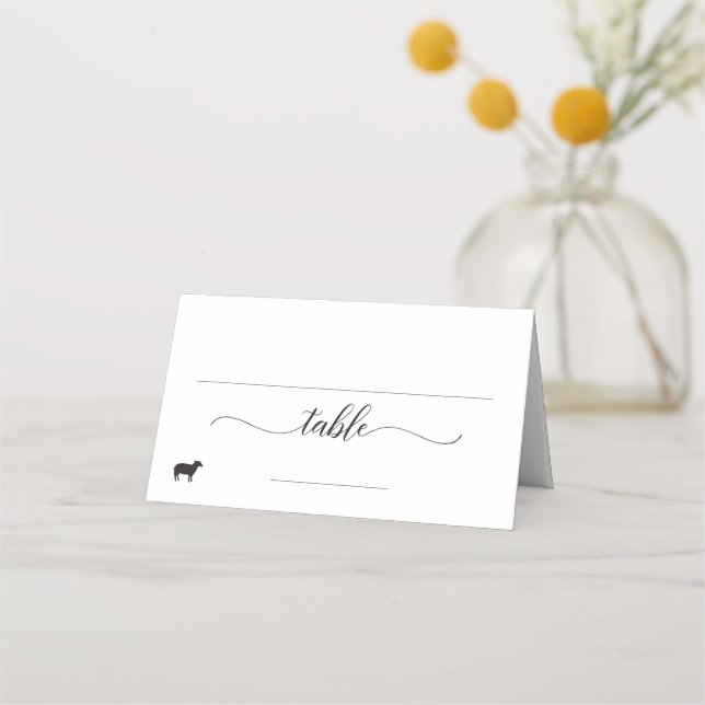 De Placement Élégant Repas d'agneau Option Mariage Carte Place (Devant)